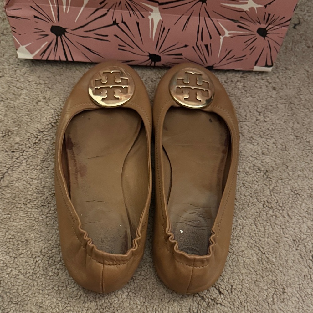 Tory Burch Brown Leather Flats